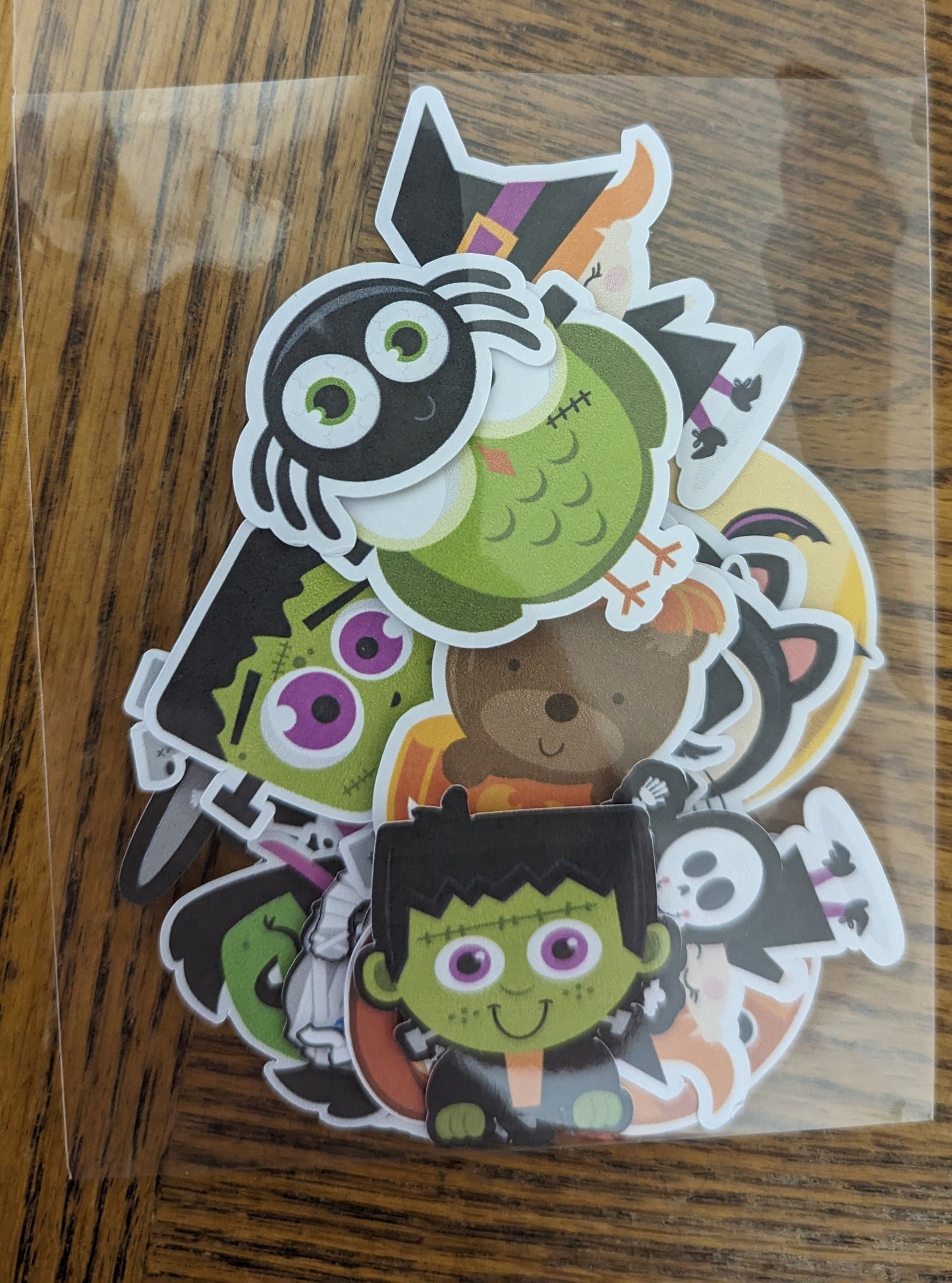 Halloween witch and frankenstein sticker pack