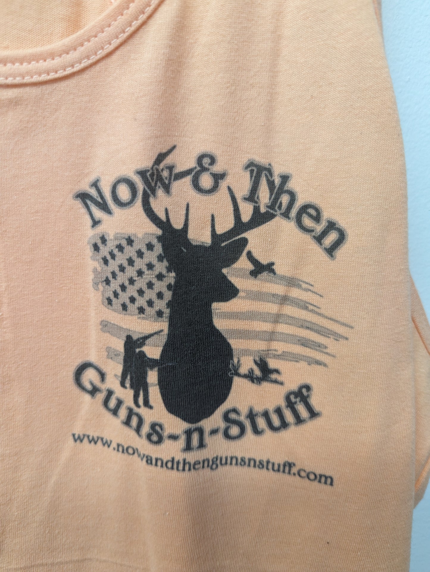 Now & Then Guns-n-Stuff logo tank