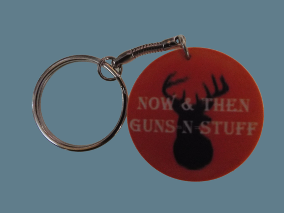 Now & Then Guns-n-Stuff keychain