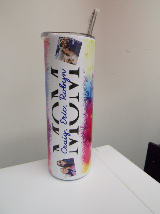 Customized Tumblers with photos with designs - 20oz skinny tumbler