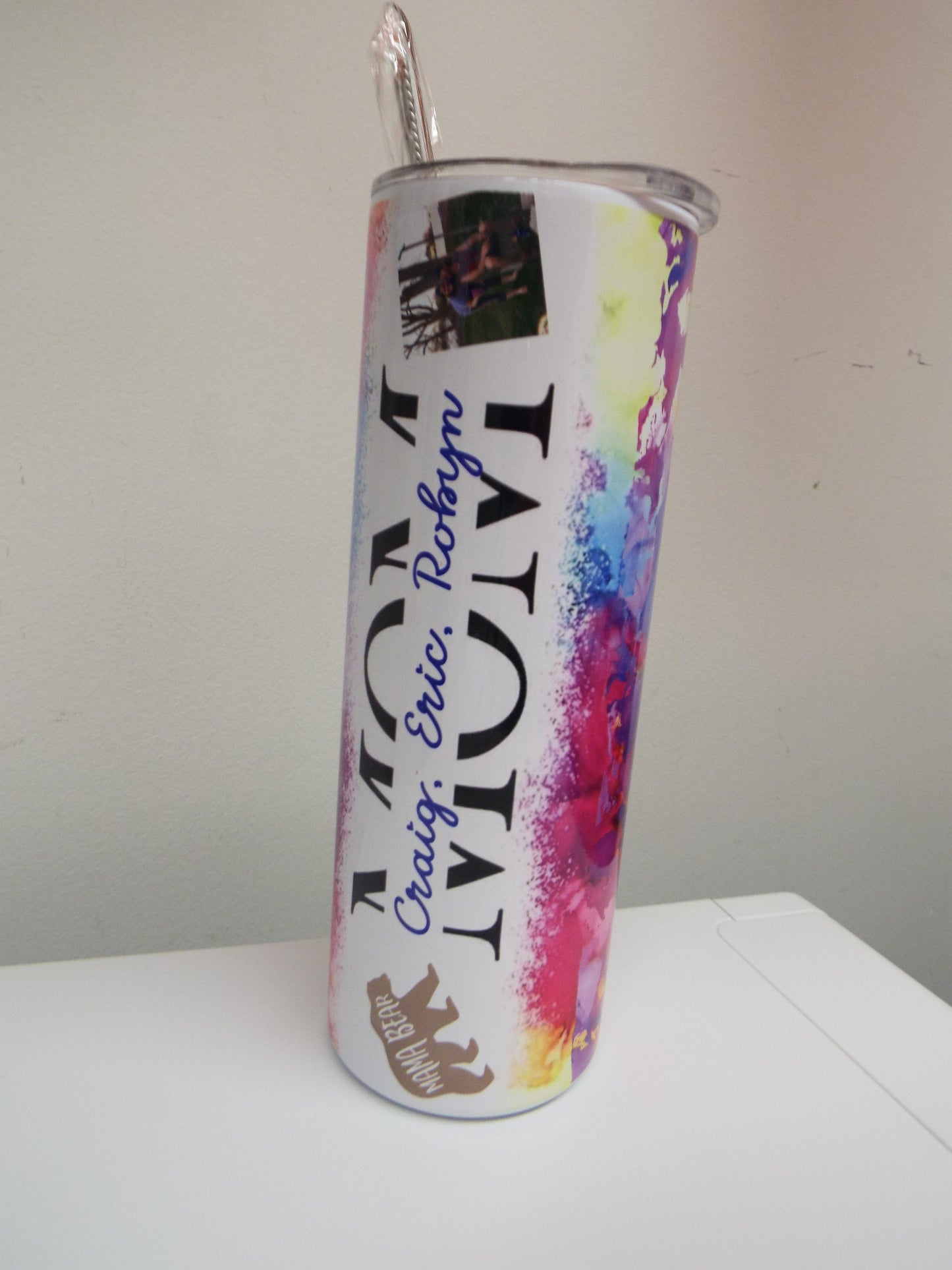 Customized Tumblers with photos with designs - 20oz skinny tumbler