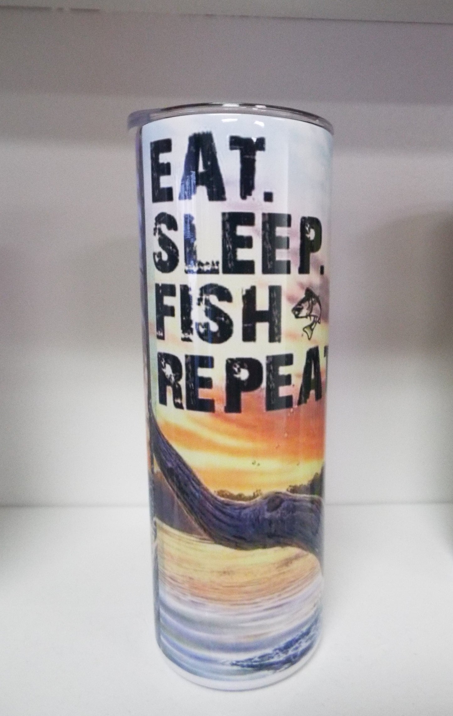 Eat Sleep Fish- 20oz skinny tumbler