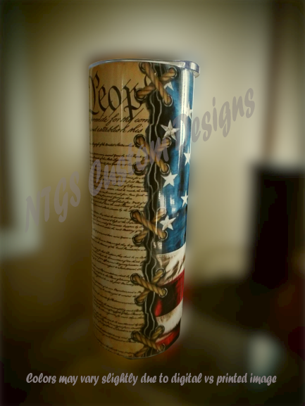 Constitution with flag - 20oz skinny tumbler